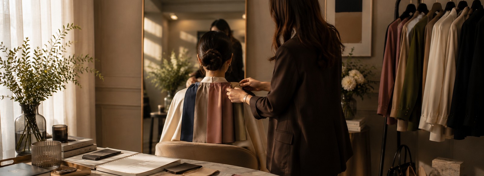 Image: a styling and wardrobe fitting session