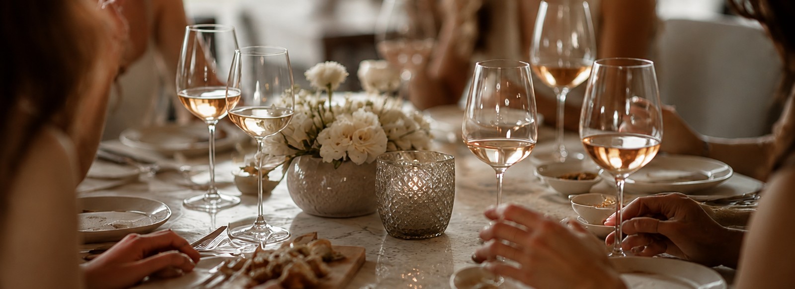 Social Culture: a candlelit dinner table